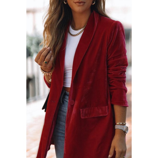 Work Solid Buttons Solid Color Turndown Collar Outerwear