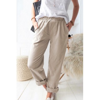 Casual Solid Basic Straight Solid Color Bottoms